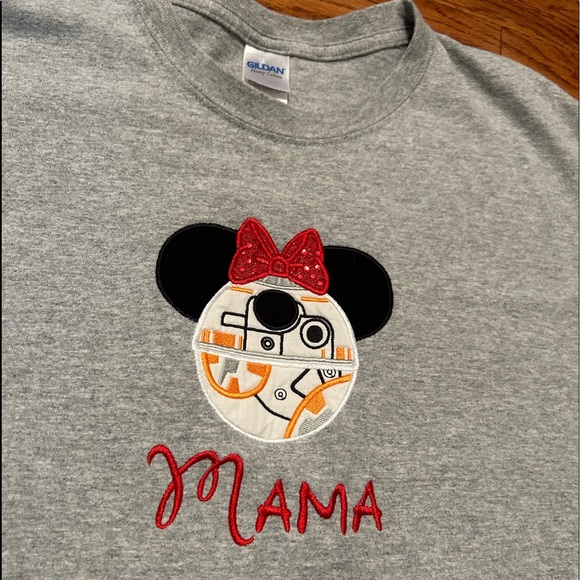 DISNEY Embroidered Mouse Ears STAR WARS BB8  “MAMA” T-Shirt size L - Picture 6 of 13